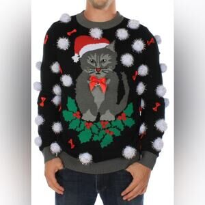 Tipsy Elves Ugly Christmas Sweater Christmas Cats Unisex S